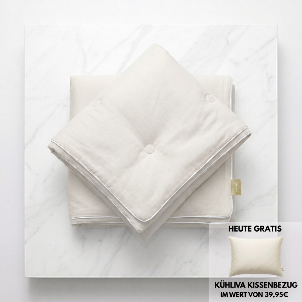 Kühlklar Decke™ - Die kühlende Sommerdecke für erholsame Nächte ohne Hitzestau.
